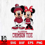 Alabama Crimson Tide Mickey Minnie Mouse Cute Football Svg Eps Dxf Png File, NCAA svg , File Cut , Digital Download , Instant Download, Cut Svg Files