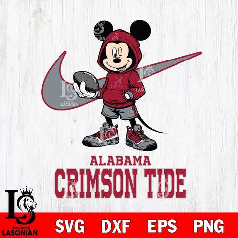 Alabama Crimson Tide Mikey Mouse Disney NIKE, Svg Eps Dxf Png File, Digital Download