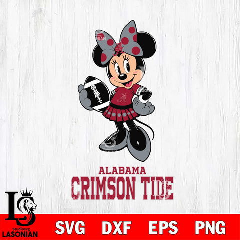 Alabama Crimson Tide Minnie Mouse, Svg Eps Dxf Png File, Digital Download