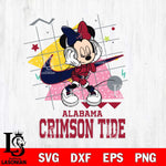 Alabama Crimson Tide Minnie Mouse Dancing SVG DXF EPS PNG FILE, NCAA File Cut,Digital Download,Instant Download
