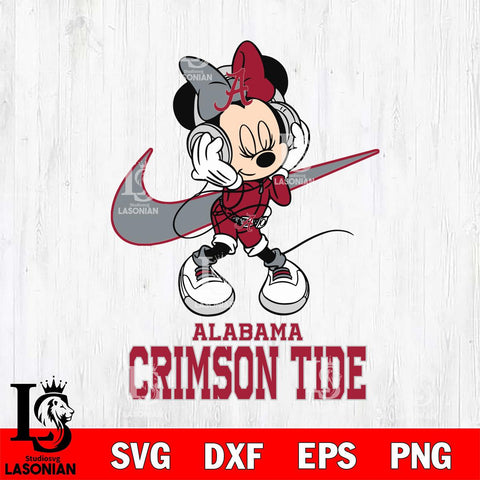 Alabama Crimson Tide Minnie Mouse Dancing NIKE, Svg Eps Dxf Png File, Digital Download