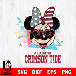 Alabama Crimson Tide Minnie Mouse Love Sport SVG DXF EPS PNG FILE, NCAA File Cut,Digital Download,Instant Download