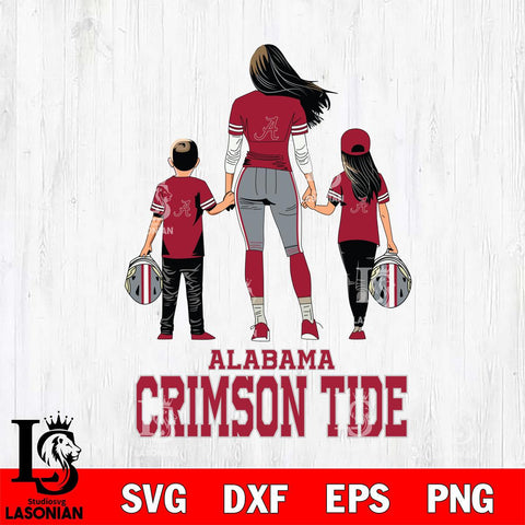 Alabama Crimson Tide Mother and son Rugby SVG DXF EPS PNG FILE,NCAA SVG, Father day Digital Download,Instant Download, Silhouette