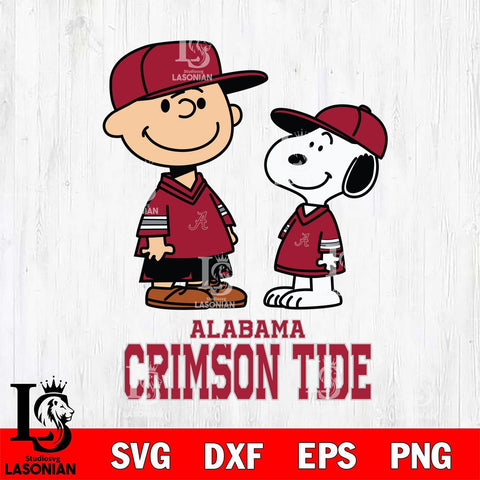 Alabama Crimson Tide Peanuts Snoopy Football SVG DXF EPS PNG FILE,Snoopy File Cut, NCAA Digital Download,Instant Download,Christmas Silhouette