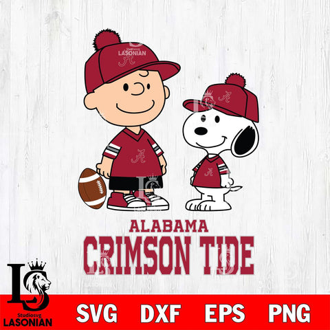 Alabama Crimson Tide Peanuts Snoopy Friends Football SVG DXF EPS PNG FILE,Snoopy File Cut, NCAA Digital Download,Instant Download,Christmas Silhouette