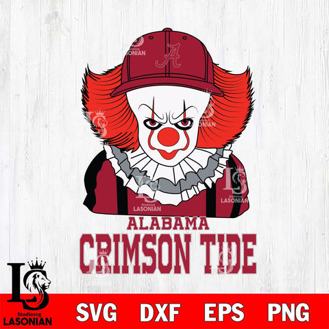 Alabama Crimson Tide Pennywise Horror Sport 10 Svg Eps Dxf Png File, Digital Download