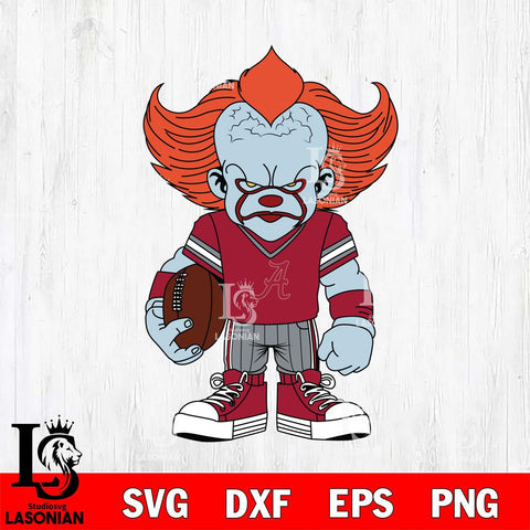 Alabama Crimson Tide Pennywise Horror Sport 11 Svg Eps Dxf Png File, Digital Download