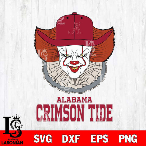 Alabama Crimson Tide Pennywise Horror Sport 12 Svg Eps Dxf Png File, Digital Download