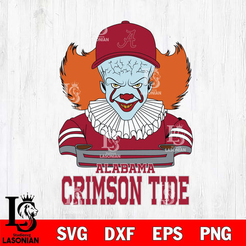 Alabama Crimson Tide Pennywise Horror Sport 2 Svg Eps Dxf Png File, Digital Download