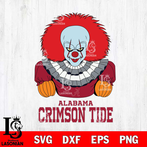 Alabama Crimson Tide Pennywise Horror Sport 3 Svg Eps Dxf Png File, Digital Download