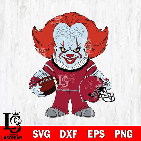 Alabama Crimson Tide Pennywise Horror Sport Svg Eps Dxf Png File, Digital Download