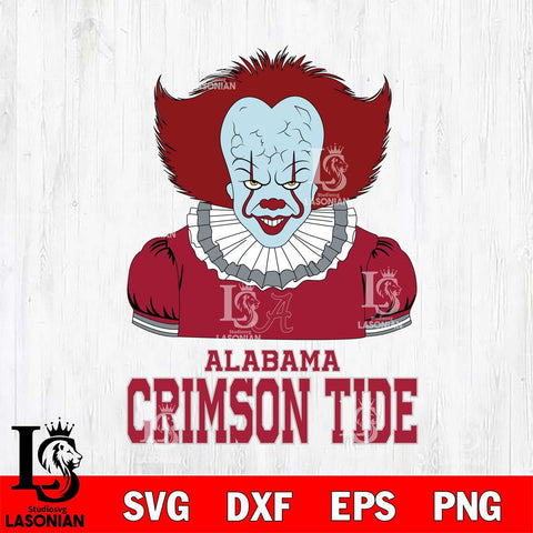 Alabama Crimson Tide Pennywise Horror Sport 5 Svg Eps Dxf Png File, Digital Download