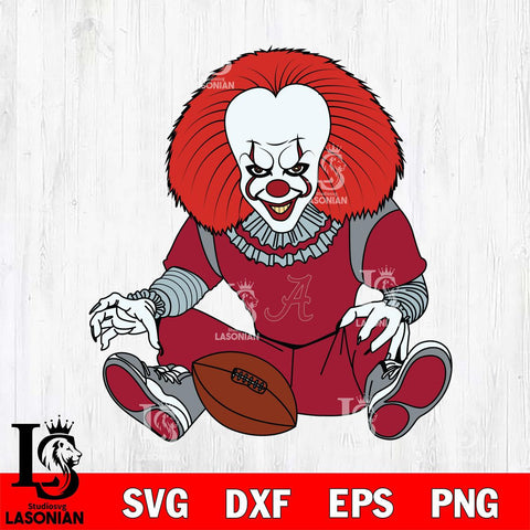 Alabama Crimson Tide Pennywise Horror Sport 6 Svg Eps Dxf Png File, Digital Download