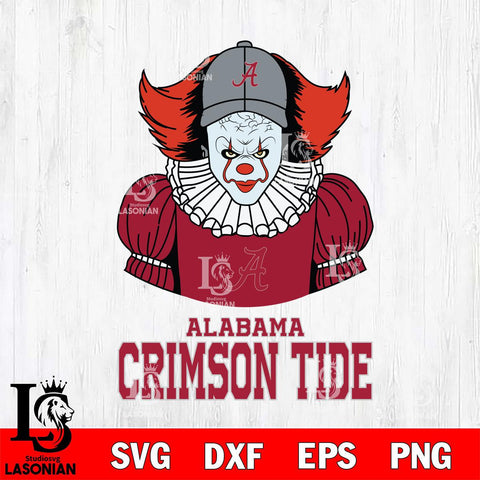 Alabama Crimson Tide Pennywise Horror Sport 7 Svg Eps Dxf Png File, Digital Download