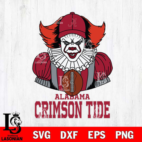 Alabama Crimson Tide Pennywise Horror Sport 9 Svg Eps Dxf Png File, Digital Download