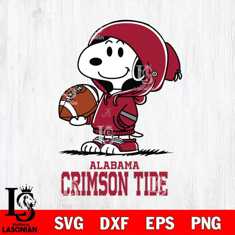 Alabama Crimson Tide Snoopy Football Svg Eps Dxf Png File, NCAA svg , Digital Download , Instant Download, Cricut File