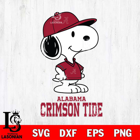 Alabama Crimson Tide Snoopy Football sport SVG DXF EPS PNG FILE,Snoopy File Cut, NCAA Digital Download,Instant Download,Christmas Silhouette