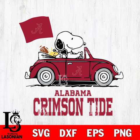 Alabama Crimson Tide Snoopy Sport 5 Svg Eps Dxf Png File, Digital Download