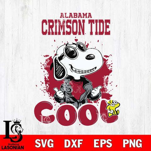 Alabama Crimson Tide Snoopy Sport 7 Svg Eps Dxf Png File, Digital Download
