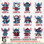 Alabama Crimson Tide Stitch Horror Bundle 12 SVG Svg Eps Dxf Png File, NCAA svg, Digital Download, Instant Download