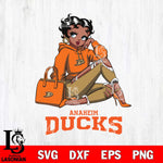 Anaheim Ducks Awesome Black Fan Girl Betty Boop, Svg Eps Dxf Png File, Digital Download