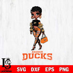 Anaheim Ducks Beautiful Black Fan Girl, Svg Eps Dxf Png File, Digital Download