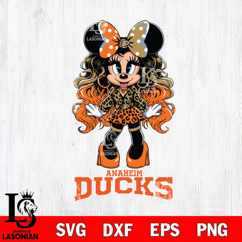 Anaheim Ducks Beauty Minnie Mouse Svg Eps Dxf Png File, Digital Download, Instant Download