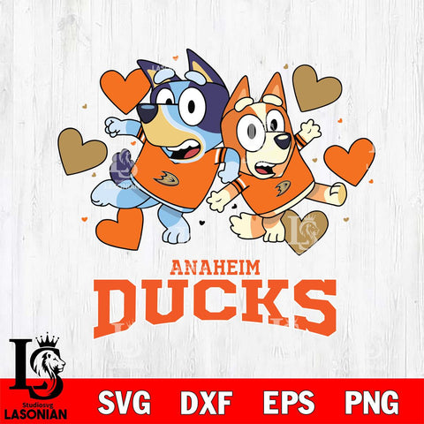 Anaheim Ducks Bluey & Bingo 10 Svg Eps Dxf Png File, NHL svg, Digital Download, Instant Download