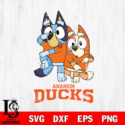 Anaheim Ducks Bluey & Bingo 18 Svg Eps Dxf Png File, NHL svg, Digital Download, Instant Download