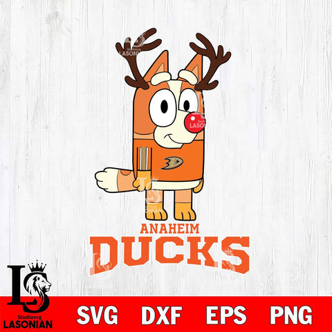 Anaheim Ducks Bluey Chilli Christmas Deer Svg Eps Dxf Png File, Digital Download
