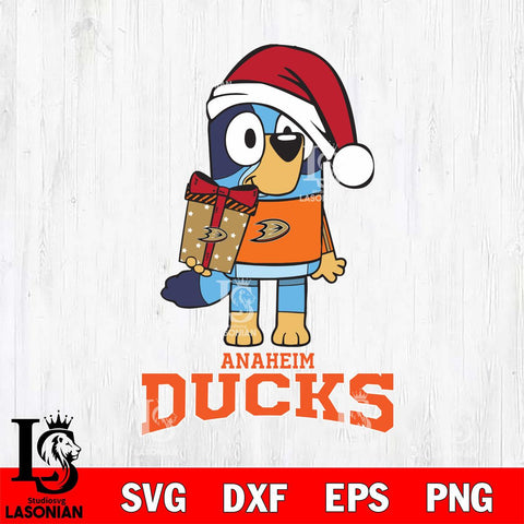 Anaheim Ducks Bluey Christmas Svg Eps Dxf Png File, Digital Download