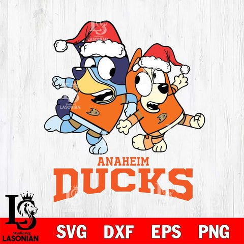 Anaheim Ducks Bluey Christmas Holiday Svg Eps Dxf Png File, Digital Download