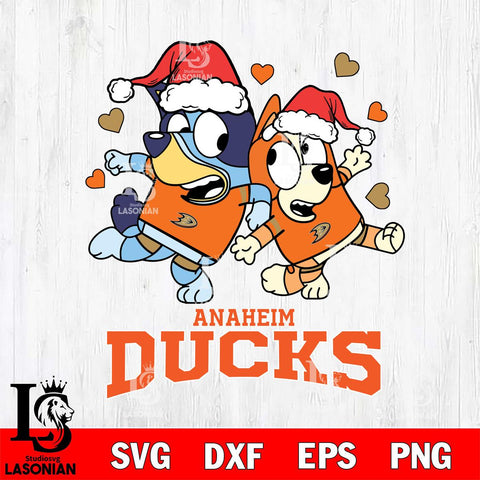 Anaheim Ducks Bluey Christmas NFL Svg Eps Dxf Png File, Digital Download