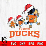 Anaheim Ducks Bluey Family Christmas Svg Eps Dxf Png File, Digital Download