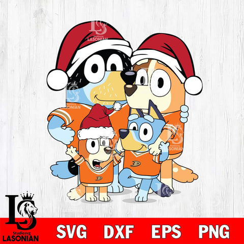 Anaheim Ducks Bluey Family Christmas Svg Eps Dxf Png File, Digital Download, Instant Download