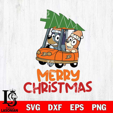 Anaheim Ducks Bluey Merry Christmas Svg Eps Dxf Png File, Digital Download