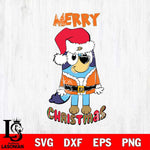 Anaheim Ducks Bluey Merry Christmas Bluey Santa Claus Svg Eps Dxf Png File, Digital Download