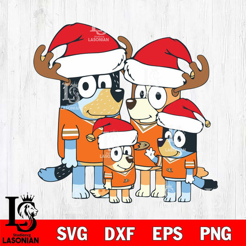 Anaheim Ducks Bluey Santa Family Svg Eps Dxf Png File, Digital Download, Instant Download