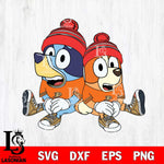 Anaheim Ducks Bluey & Bingo Christmas Svg Eps Dxf Png File, Digital Download, Instant Download