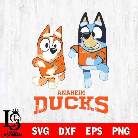 Anaheim Ducks Bluey with Chilli Dance Svg Eps Dxf Png File, Digital Download, Instant Download