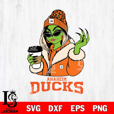 Anaheim Ducks Boujee Grinch Girls Christmas Cut Files, Cricut,Christmas Svg Dxf Eps Png file , Digital Download