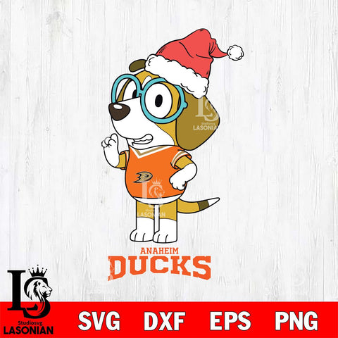 Anaheim Ducks Christmas Bluey Honey Sport Svg, Christmas Svg , NHL svg , Digital Download, dxf eps png pdf file