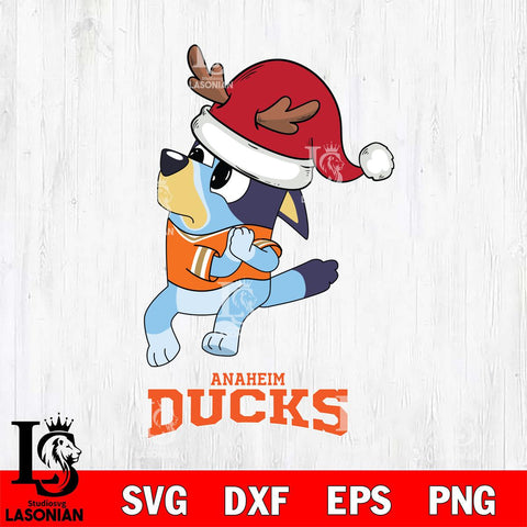 Anaheim Ducks Christmas Bluey Santa Claus Svg, Christmas Svg , NHL svg , Digital Download, dxf eps png pdf file