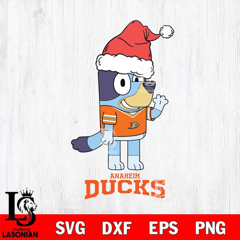 Anaheim Ducks Christmas Bluey Say Hi Svg, Christmas Svg , NHL svg , Digital Download, dxf eps png pdf file