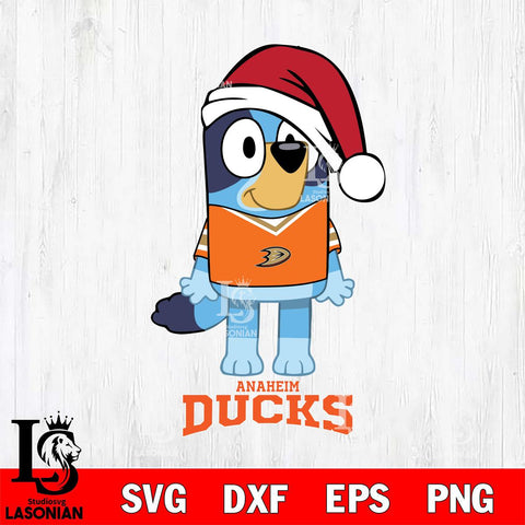 Anaheim Ducks Christmas Bluey Sport Svg, Christmas Svg , NHL svg , Digital Download, dxf eps png pdf file