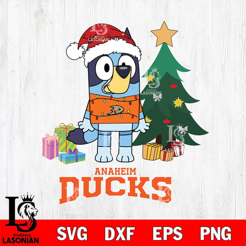 Anaheim Ducks Christmas Bluey Tree Sport Svg, Christmas Svg , NHL svg , Digital Download, dxf eps png pdf file