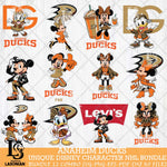 Anaheim Ducks Disney character NHL Bundle 12 Svg Eps Dxf Png File, Digital Download, Instant Download