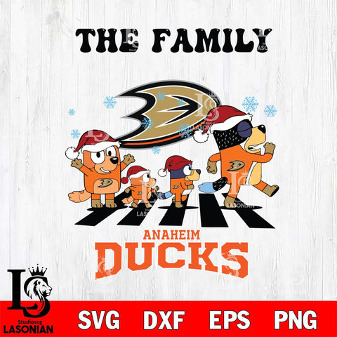 Anaheim Ducks Family Bluey Christmas Svg Eps Dxf Png File, Digital Download