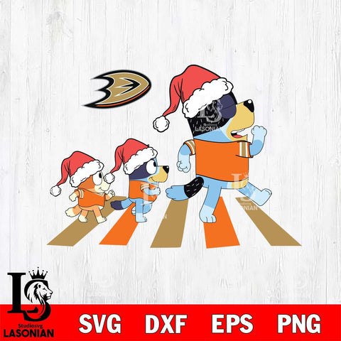 Anaheim Ducks Family Bluey Walking Christmas Svg Eps Dxf Png File, Digital Download, Instant Download