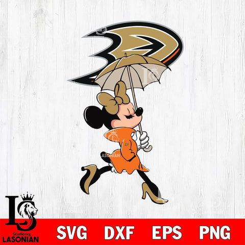 Anaheim Ducks Fancy Minnie Svg Eps Dxf Png File, Digital Download, Instant Download